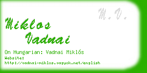 miklos vadnai business card