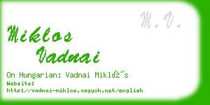 miklos vadnai business card